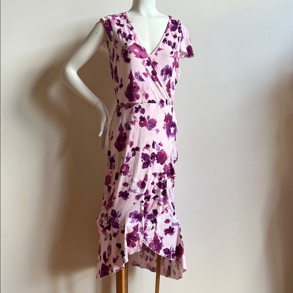 Juicy Couture Pink and Purple Floral High Low Dress